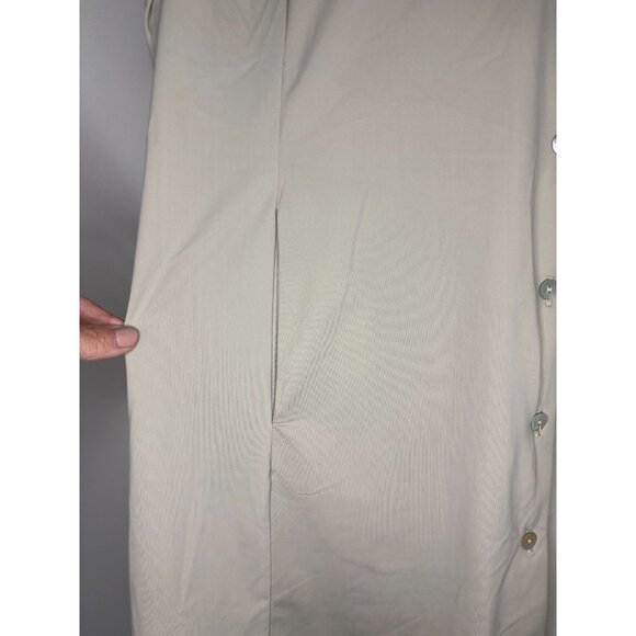 MARLA WYNNE NEW Button Up Top Womens S Tan Stretch Pockets Pleats Flowy - Picture 3 of 6